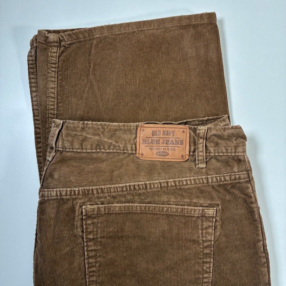 Vintage Old Navy Corduroy Boot Cut Pants 44x32 Faded Brown Cotton 90s Y2K